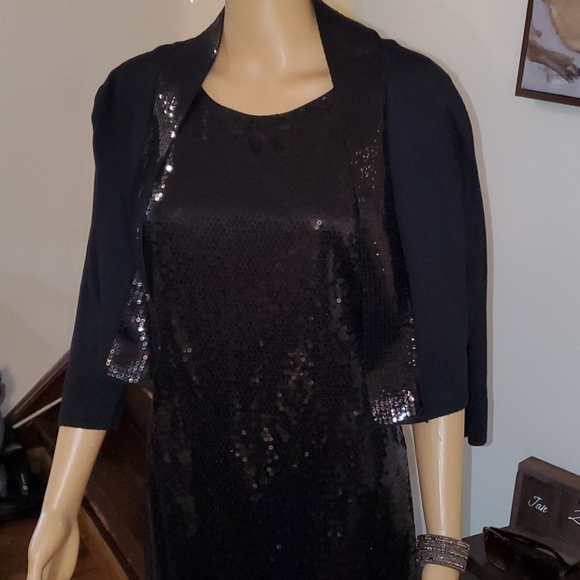 Size 8 Cynthia Rowley Black Sequin Dress NWT - Picture 5 of 16
